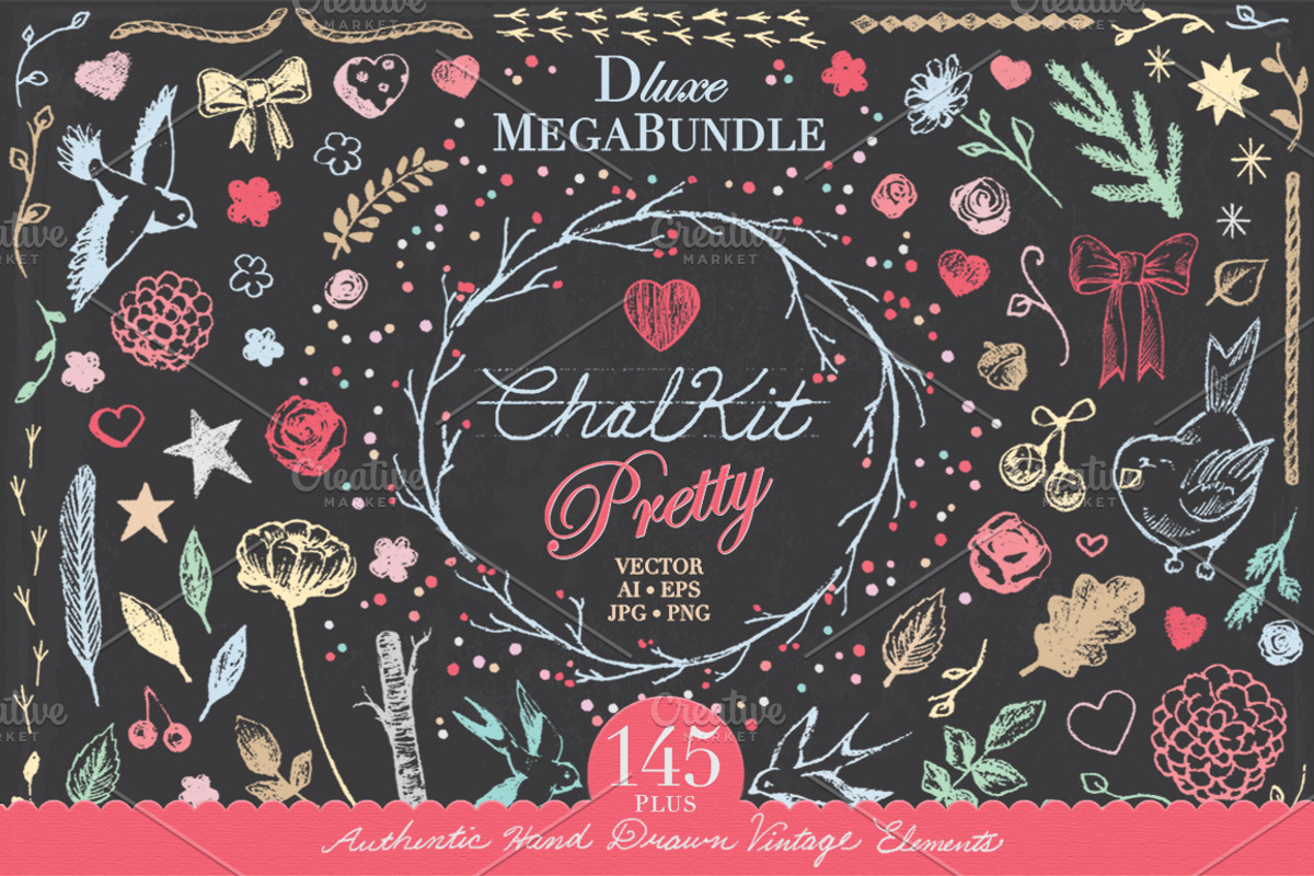 ChalKit Pretty Hand Drawn MegaBundle, an Illustration by Vector Vintagery (Photo 1 of 4)