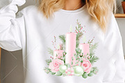 Watercolor Pink Christmas Clipart, a Seasonal Illustration by Canvas Craft (Thumbnail 5 of 10)