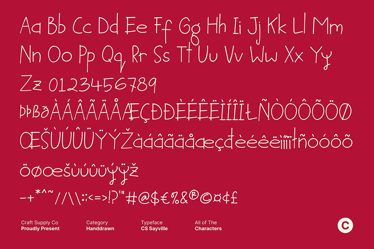 CS Sayville – Handwriting Font, a Handwritten Font by Craft Supply Co. (Photo 8 of 8)