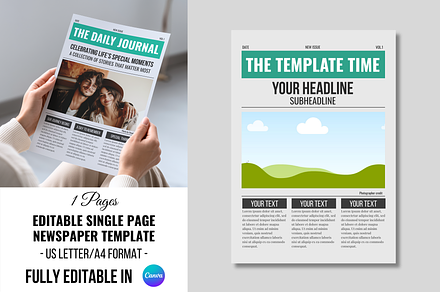 Front Page Newspaper Template