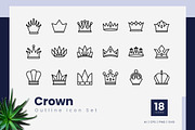 Crown Outline Icons, an Outline Icon by Zeer Graphic (Thumbnail 2 of 2)
