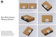 Box With Sticker Mockup, a Packaging Mockup by Riel Concept (Thumbnail 1 of 8)