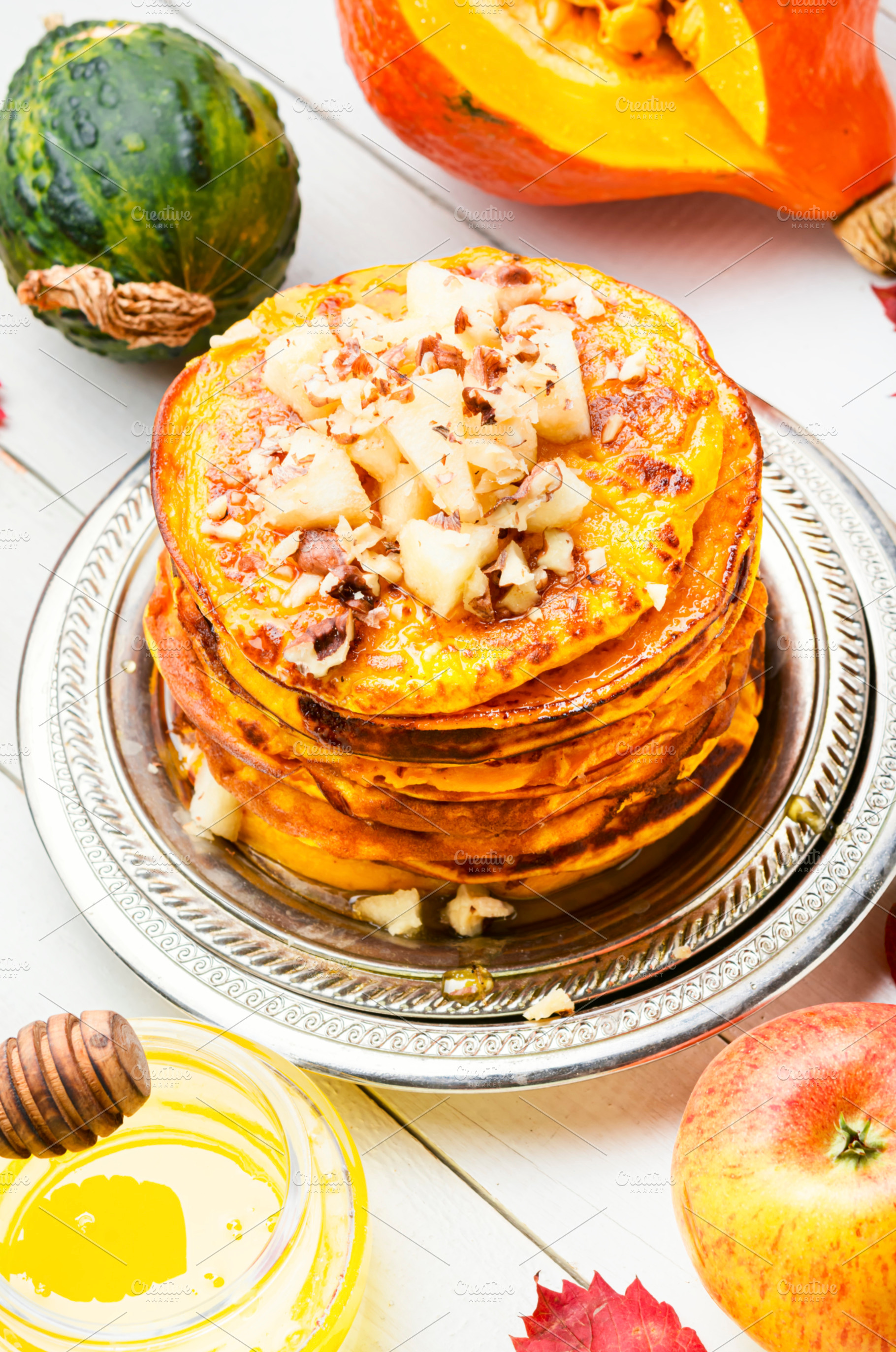 Pile homemade pancakes, dessert, a Food & Drink Photo by MLunov MLunov