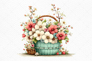 Spring Flower Basket Clipart, an Illustration by Craft Nest (Thumbnail 11 of 11)