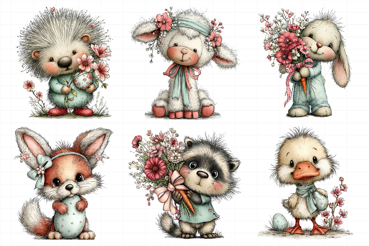 Whimsical Easter Animals Clipart PNG, an Illustration by Daily.Designs (Photo 5 of 8)