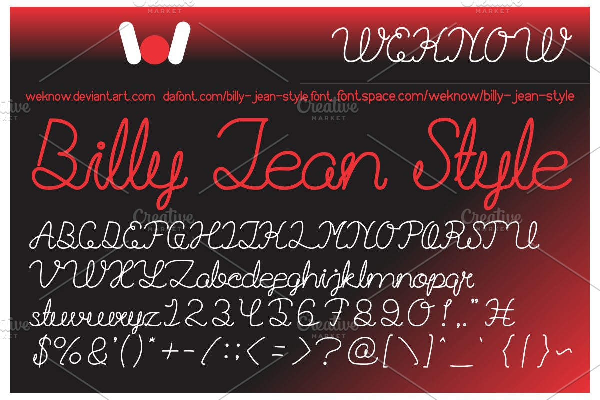 billy jean style font