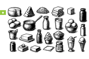 Dairy Products and Milk Food, an Object Graphic by RT Studio