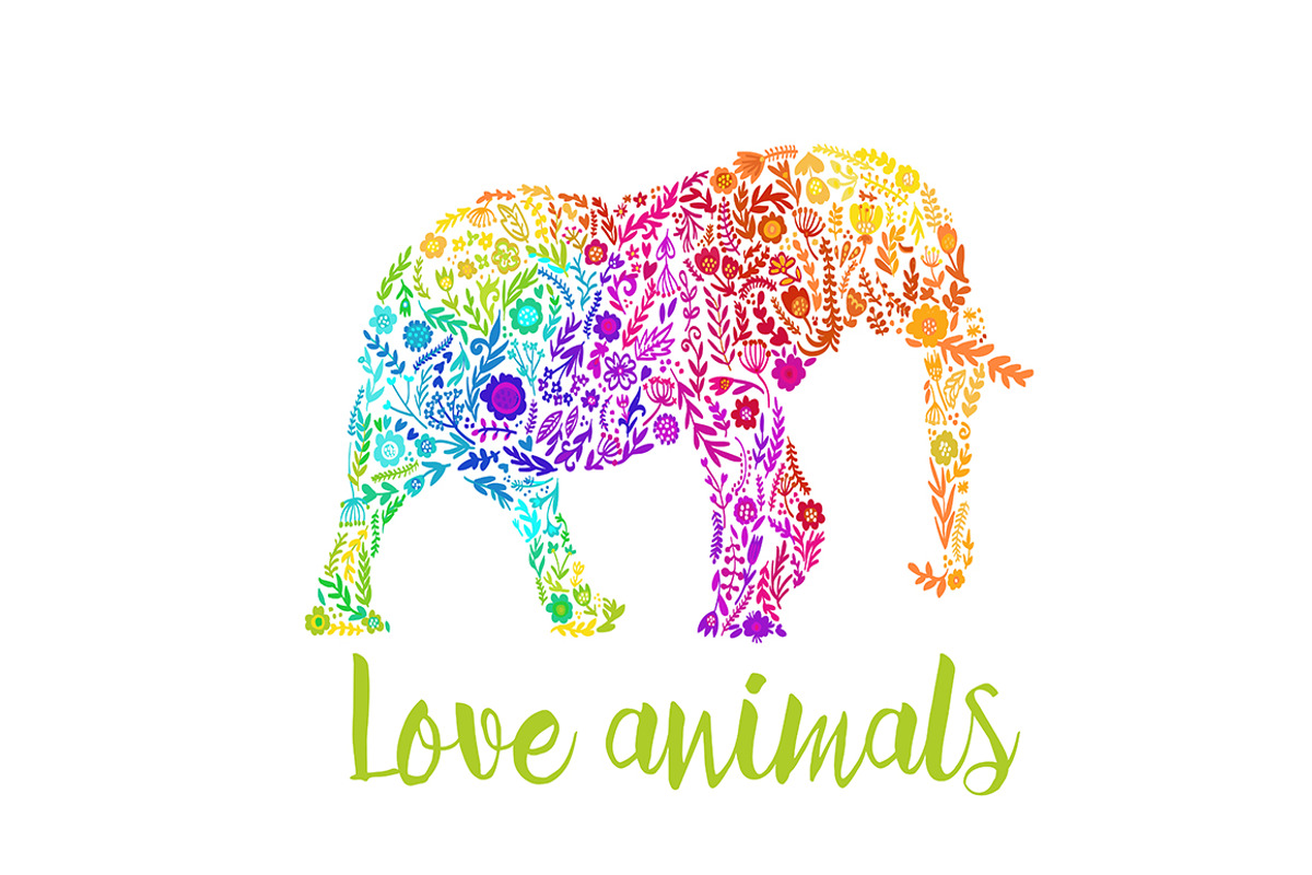 Flower elephant, an Illustration by Vavavka