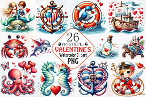 Nautical Valentine's sublimation png, an Illustration by RobertsArt