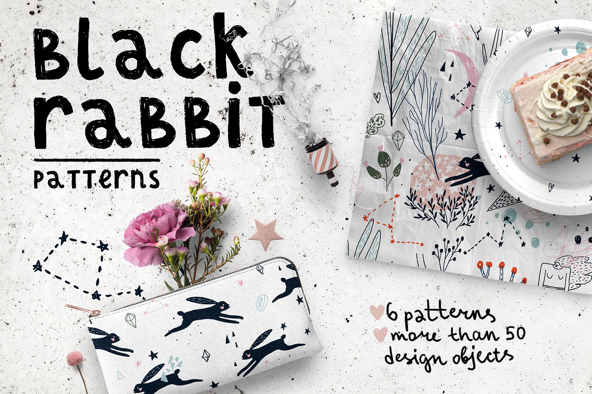 Black Rabbit | Patterns, a Pattern Graphic by Daria Miazhevich (Photo 1 of 7)