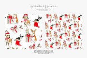 watercolor Christmas dogs patterns, a Pattern Graphic by Patishop Art (Thumbnail 6 of 9)