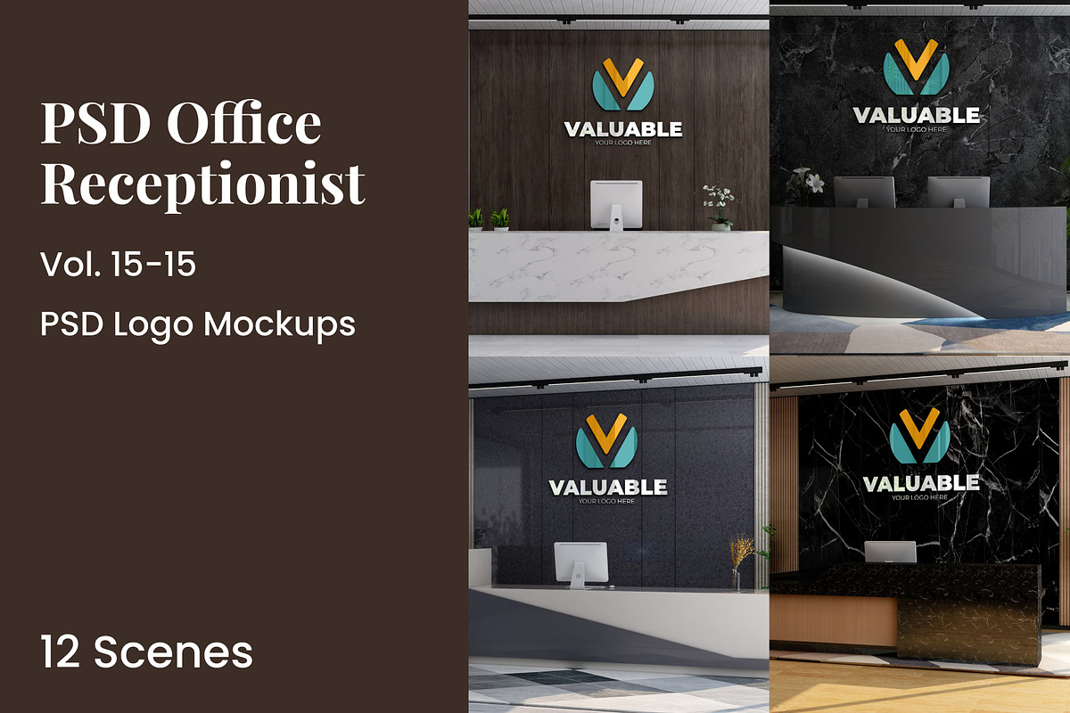 PSD Office Receptionist Wall Mockup, a Product Mockup by Ayy (Photo 1 of 14)