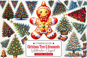Christmas Tree & Ornaments Cliapart, an Illustration by RobertsArt