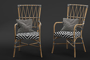 Criss Cross Black White Rattan Cafe, a Furniture 3D Model by NOMODOL (Thumbnail 1 of 5)