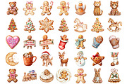 Cute Gingerbread Christmas Clipart, an Illustration by Sublimation Artist (Thumbnail 2 of 6)