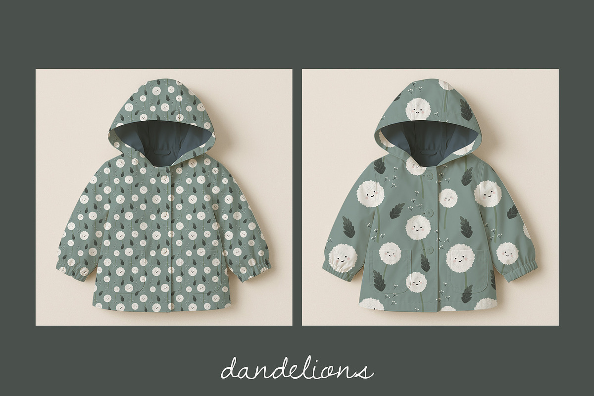 GreenDandelions 2 Seamless Patterns, a Pattern Graphic by DijanaDesignShop (Photo 4 of 6)