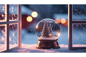 Snow globe with miniature winter, an Illustration by tilialucida