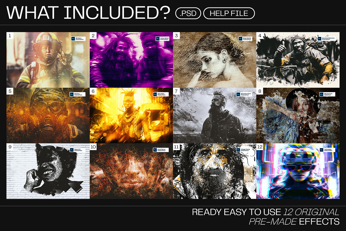 12 Photo Effect Templates, a Layer Style Add-On by iDoodle Studio (Photo 2 of 6)