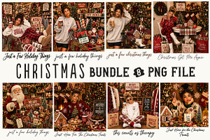 Funny Christmas Girl Holiday Bundle, a Seasonal Illustration by OK Design
