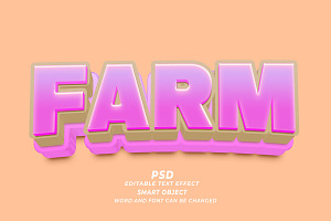 Farm PSD 3D Editable Text Effect, a Layer Style Add-On by TrueVector