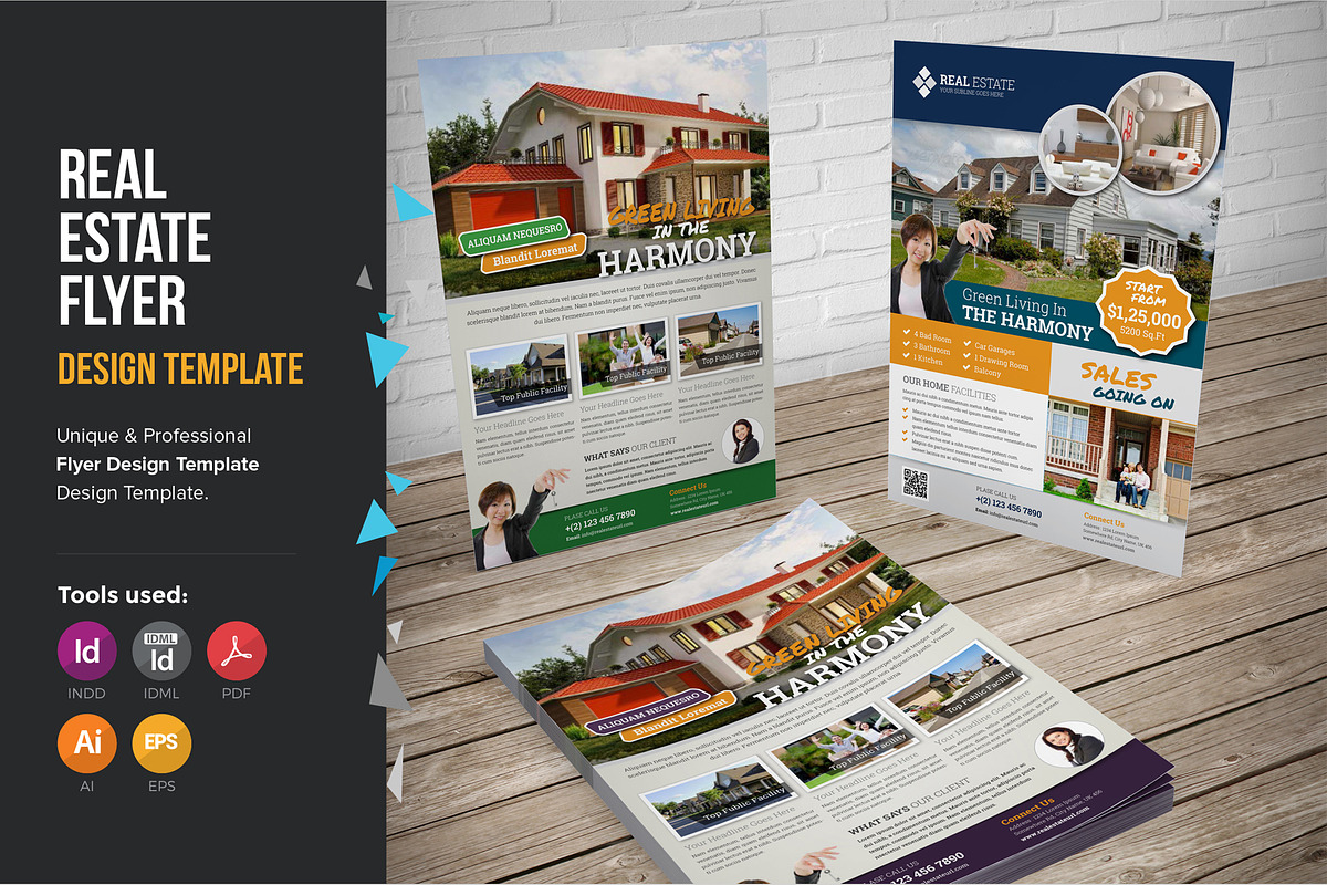 Real Estate Flyer Design Template V2, a Flyer Template by JanySultana (Photo 1 of 5)