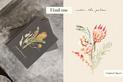 Tropical Flowers, Fruits and Leaves, a Decorative Illustration by Julia M. Watercolor (Thumbnail 7 of 14)