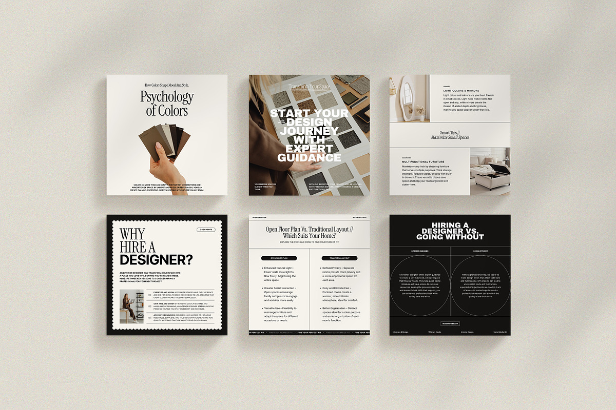 Interior Design Instagram Kit, a Social Media Template by Wildnun Studio (Photo 4 of 12)