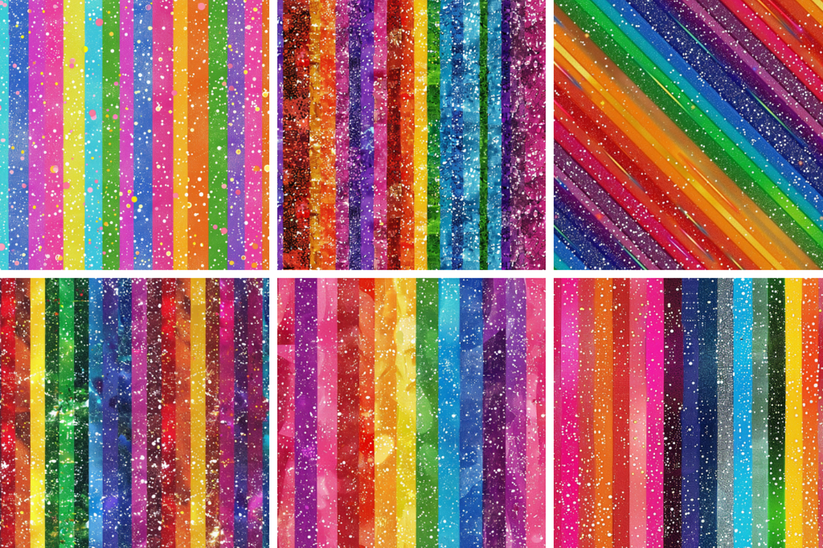 Rainbow Stripes Seamless Patterns, a Pattern Graphic by PrintablesByFranklyn (Photo 3 of 4)