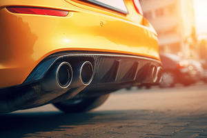 Close up view of a yellow sports car, a Transportation Photo by MistyDay