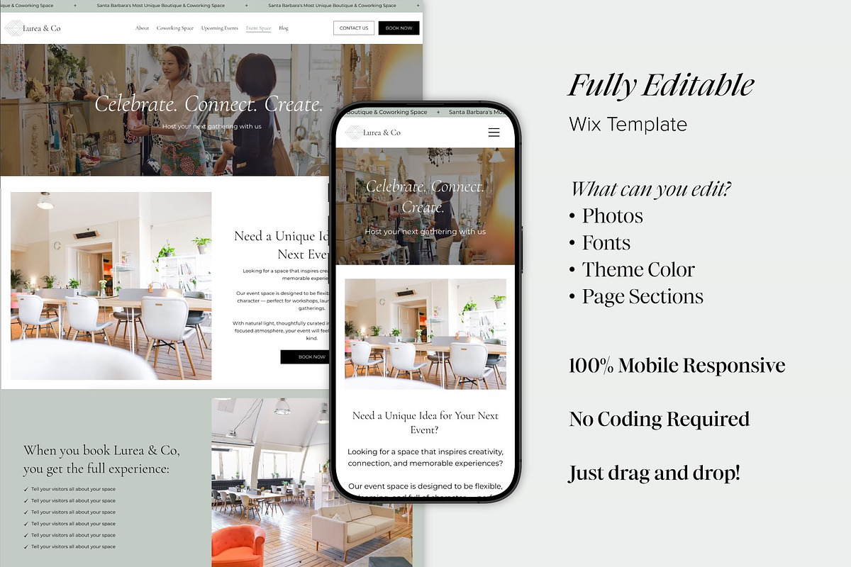 Wix Studio Template Boutique/Events, a Wix Template by concreteandpalm (Photo 4 of 6)