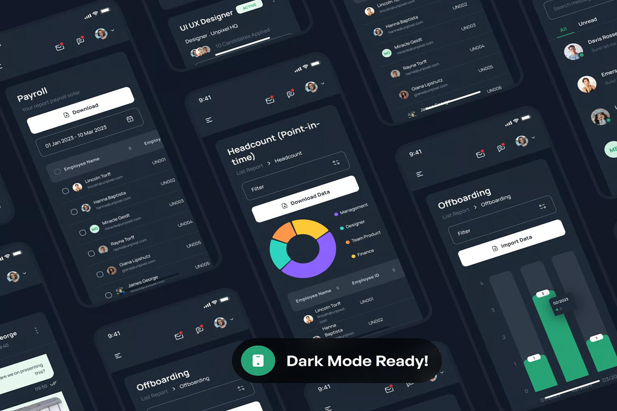 Humanline HR Management Dashboard UI, an UI Kit Template by Creative Perspective (Photo 6 of 7)
