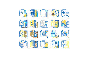 Paper List For Printing Poster Icons, an Object Illustration by pikepicture