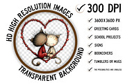 Whimsical Cats Valentine's Day PNG, an Illustration by Craft Nest (Thumbnail 2 of 5)