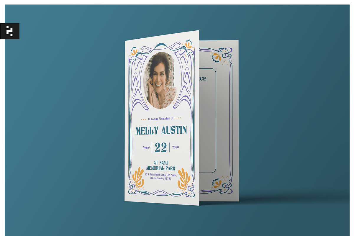 Funeral Program Art Nouveau Theme, a Brochure Template by Neermana (Photo 1 of 4)