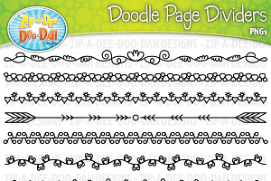 Doodle Page Divider Clipart Set 4