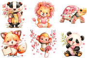 Valentine Animals Clipart, an Illustration by DreamArtGraphic (Thumbnail 4 of 4)