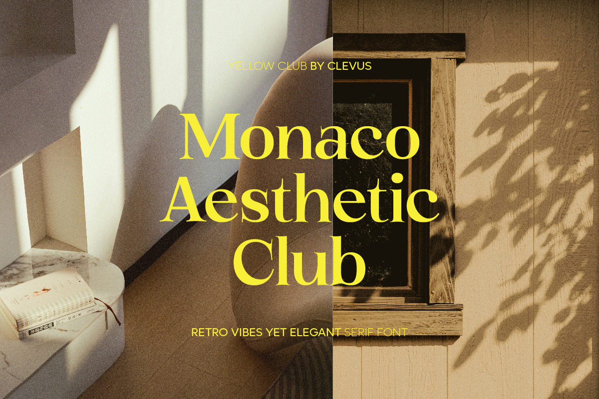 Yellow Club | Retro Serif, a Serif Font by ClevUs (Photo 2 of 10)