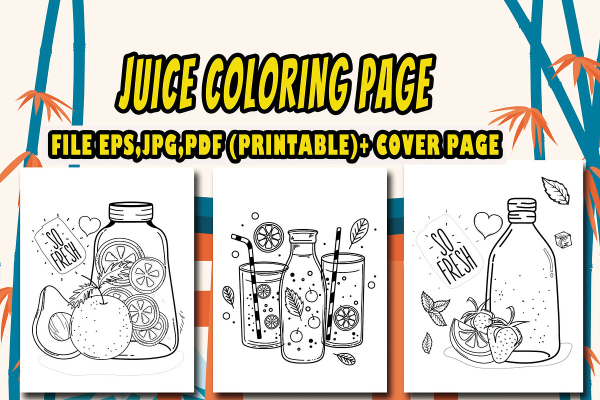 20 Juice Coloring Page, a Food Illustration by Eka Design (Photo 1 of 5)