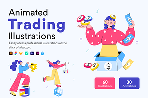 Animated Trading Mini Illustrations, a Person Illustration by Prosymbols