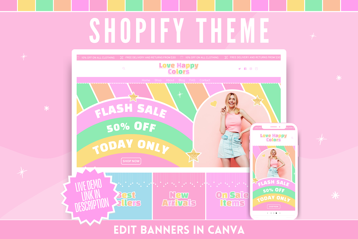 Happy Colors Shopify Theme, a Shopify Template by SunshineStudioBoutique (Photo 1 of 10)