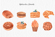 Watercolor Sweet Bakery set, a Food Illustration by kate_illustration (Thumbnail 2 of 5)