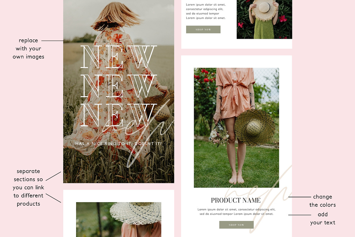 Bohemian Minimalist Email Template, an Email Template by KikiBunnyCreative (Photo 2 of 7)