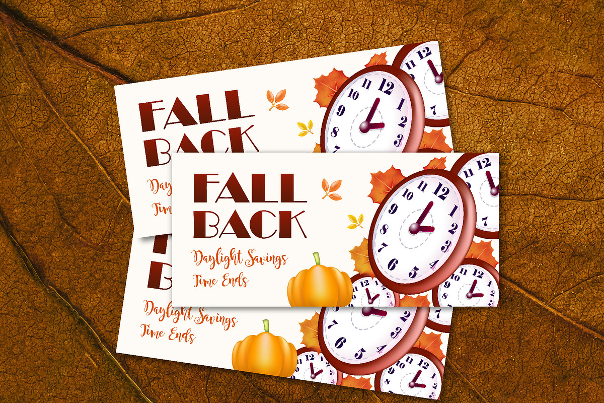 Daylight Savings Time Ends Flyer, a Seasonal Illustration by Kevyn Creative (Photo 3 of 4)