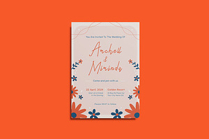 Flower Bloy Wedding Invitation, an Invitation Template by iDoodle Studio