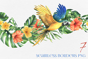 Parrots & tropical leaves watercolor, an Animal Illustration by NATASHA CHU (Thumbnail 13 of 21)
