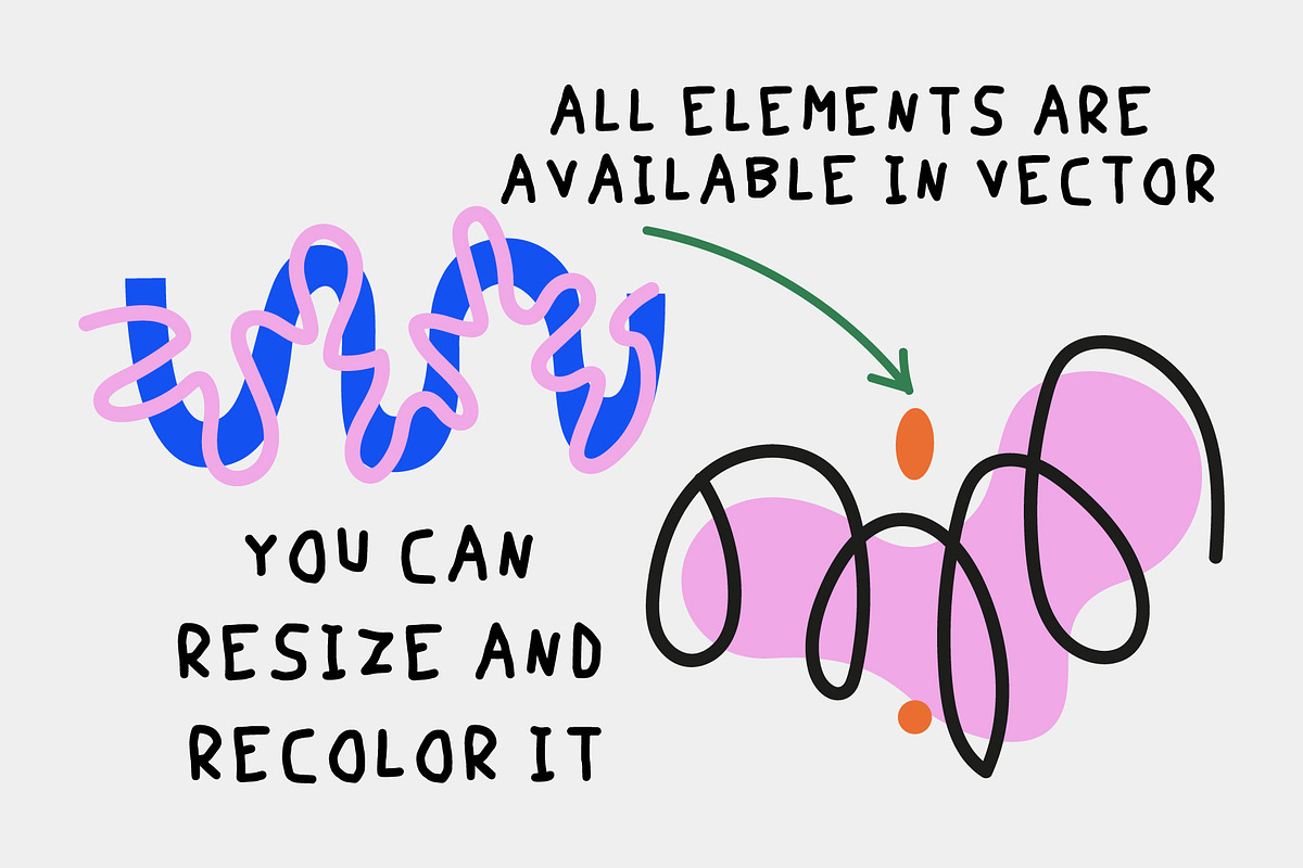 Groovy Shapes & Doodle Flowers, a Decorative Illustration by Luamor (Photo 12 of 12)