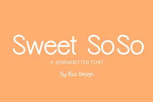 RD Sweet SoSo - Handlettered Font