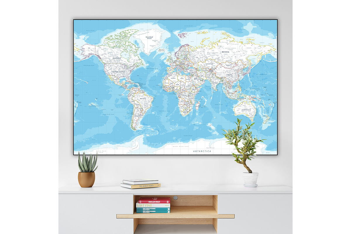 Vector World Map - Large&Detailed, a Decorative Illustration by PorcuPen Works (Photo 8 of 9)