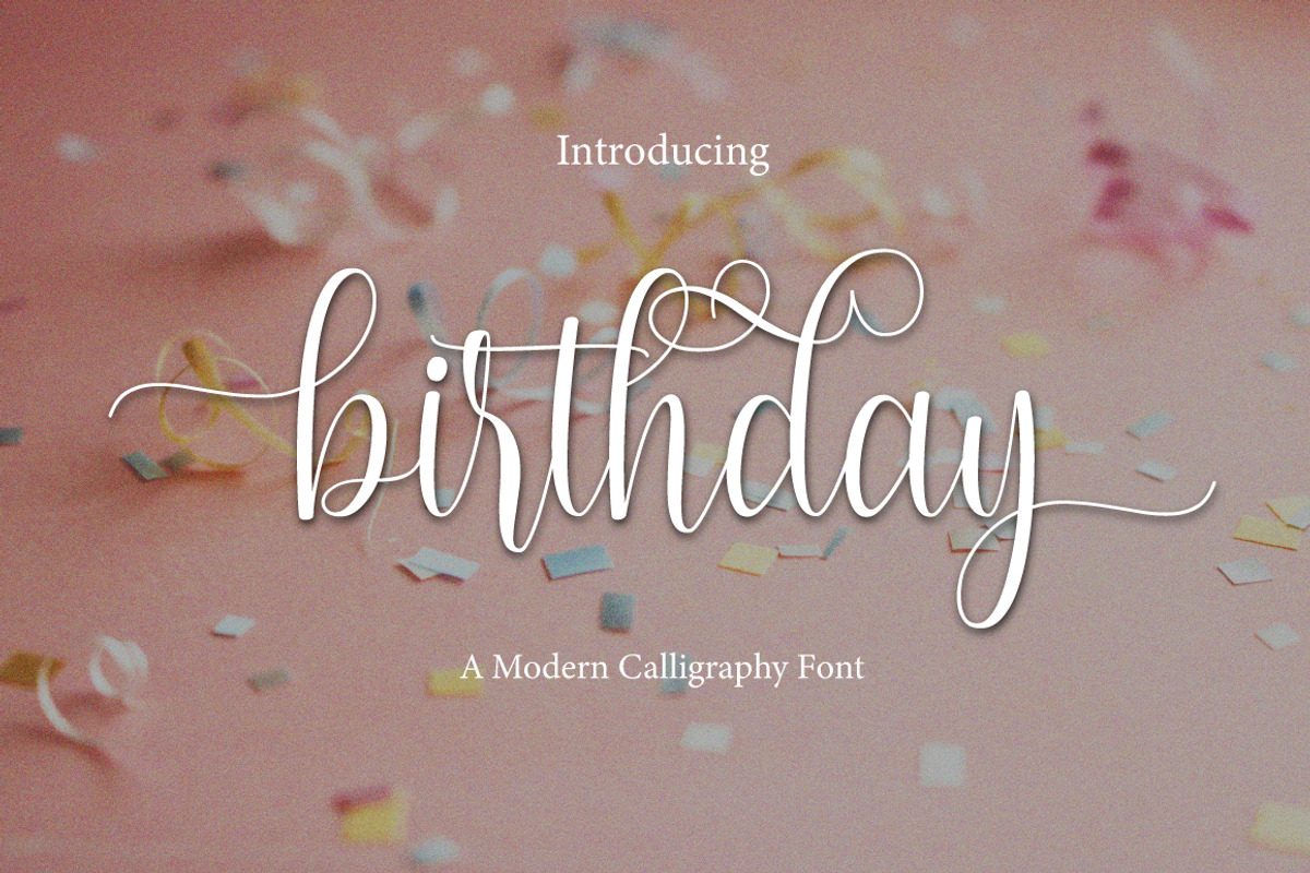 Birthday Font, a Script Font by Cut Story (Photo 1 of 11)