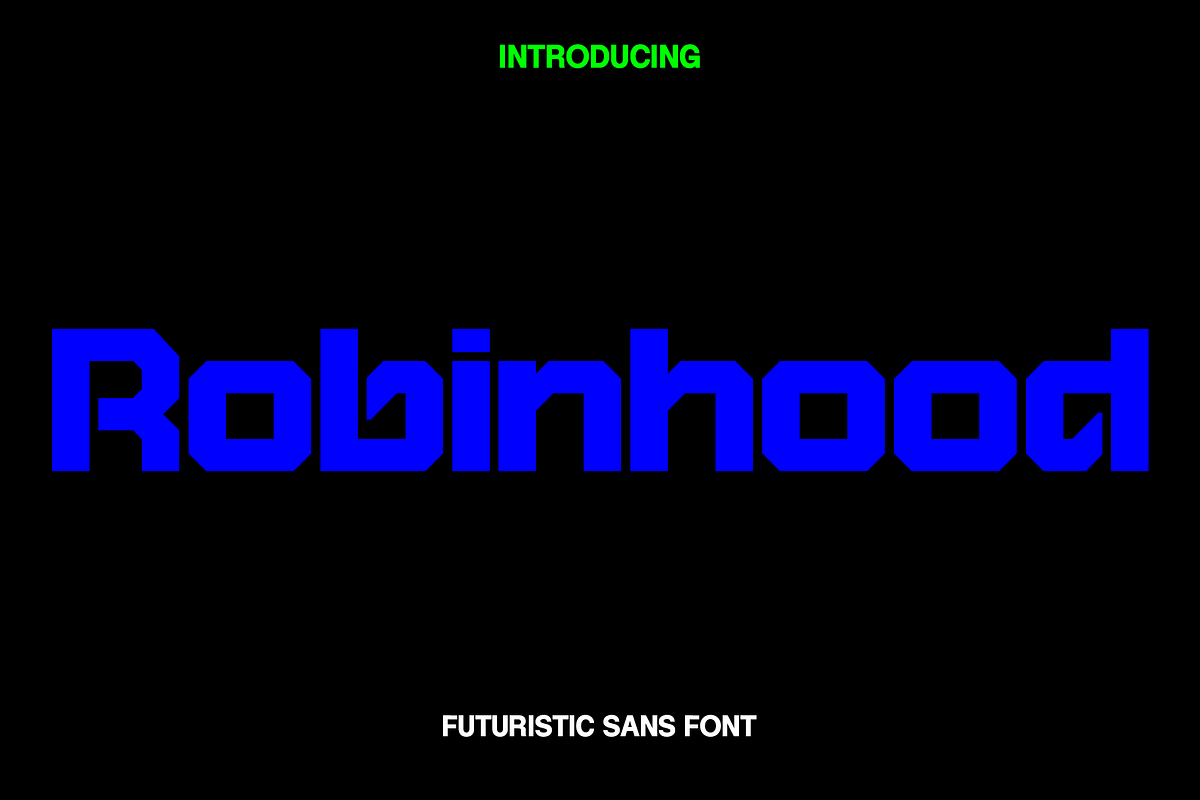 Robinhood - Futuristic Display Font, a Sans Serif Font by Luna Shop (Photo 1 of 5)